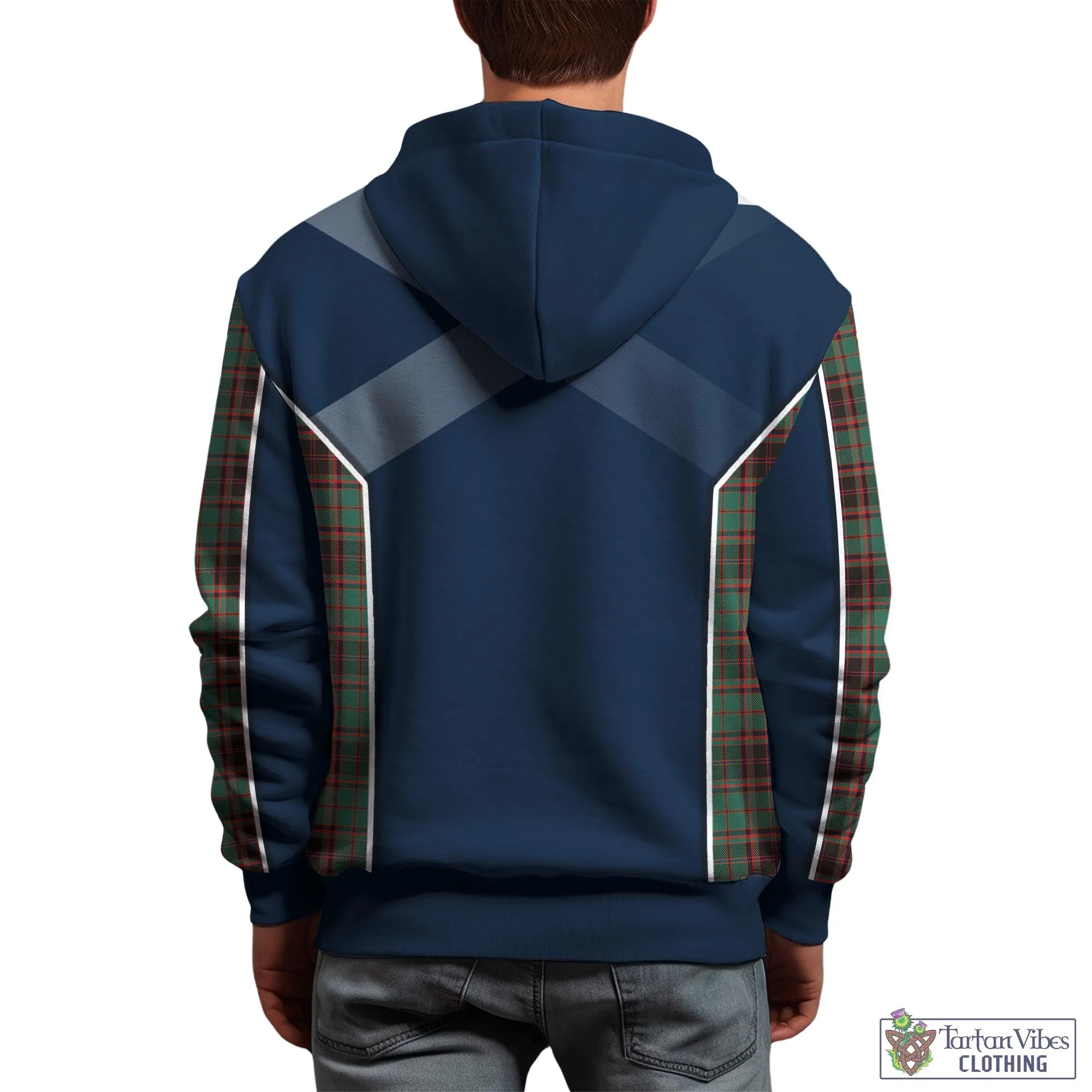 Buchan Ancient Tartan Hoodie with Family Crest and Lion Rampant Vibes Sport Style