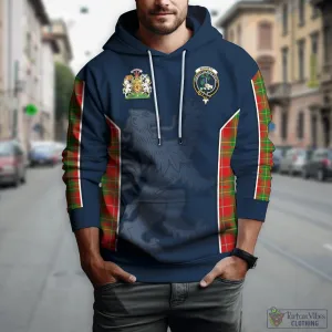 Burnett Tartan Hoodie with Family Crest and Lion Rampant Vibes Sport Style
