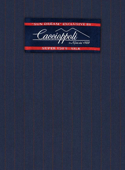 Caccioppoli Sun Dream Aciaga Blue Wool Silk Suit