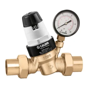 Caleffi 535351HA PresCal™ Pressure Reducing Valve, with Gauge (low lead, pre-adjustable), 3/4" FNPT