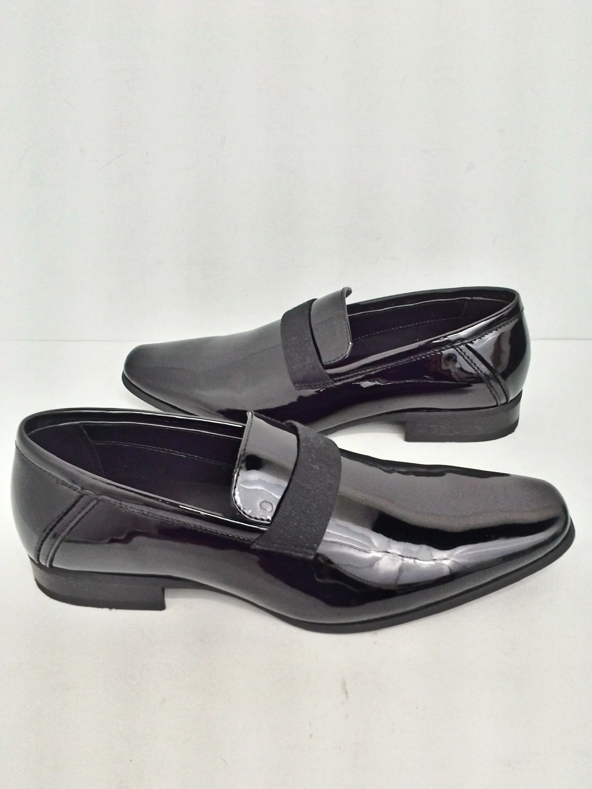 Calvin Klein Men's Bernardo Black Patent Oxford Size 7.5