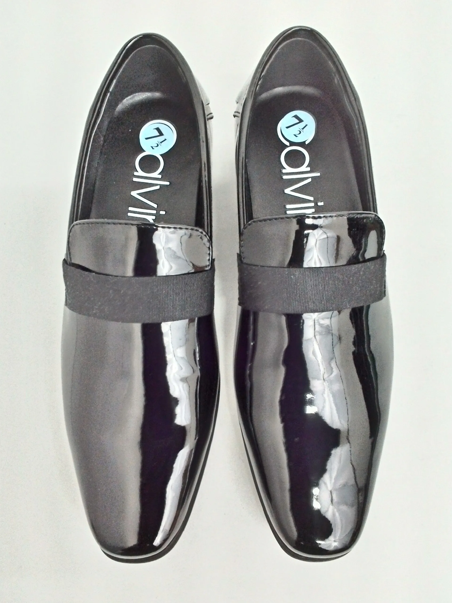 Calvin Klein Men's Bernardo Black Patent Oxford Size 7.5