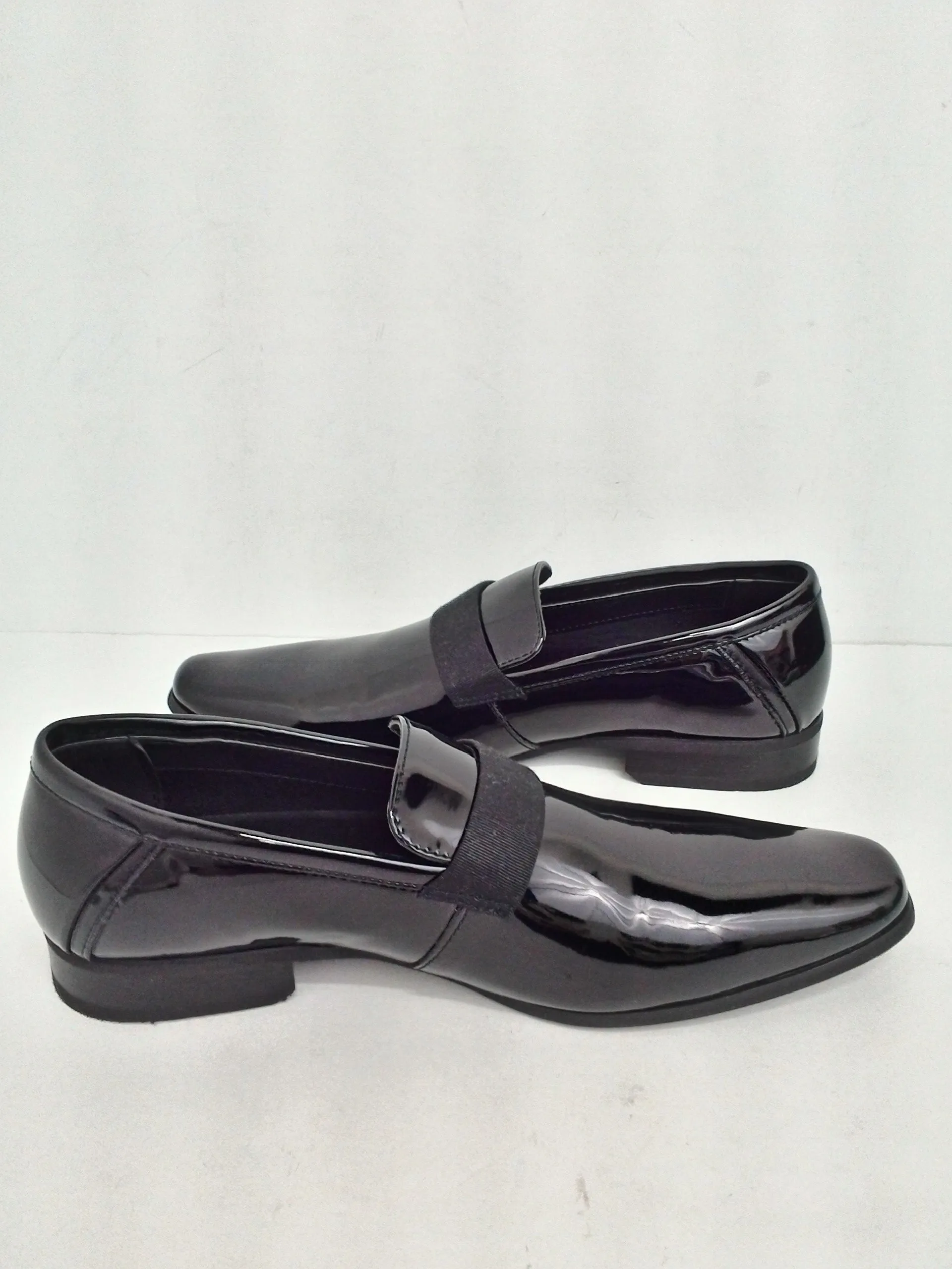 Calvin Klein Men's Bernardo Black Patent Oxford Size 7.5