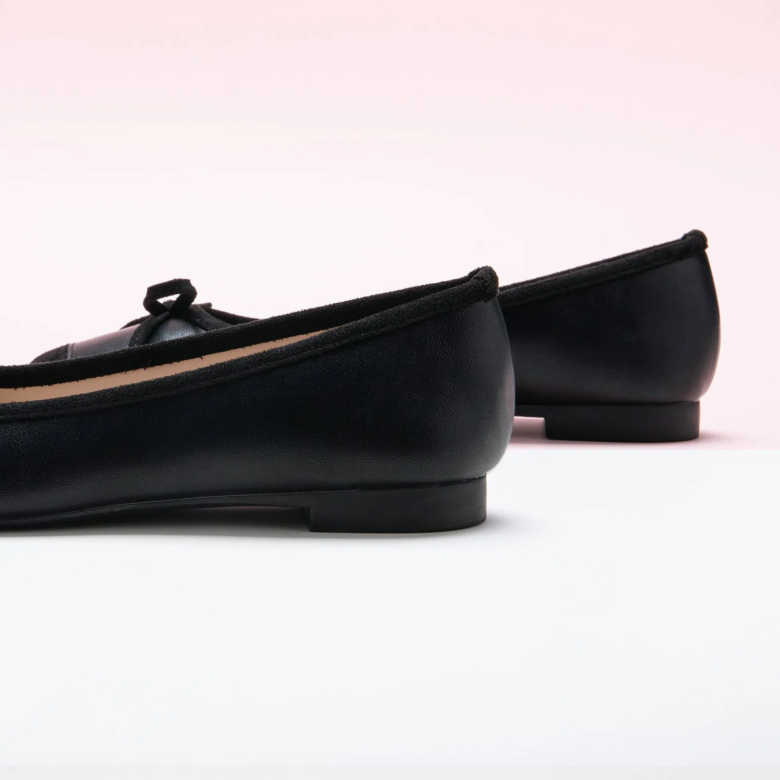 Cap-Toe Ballet Flats (Elena) Black