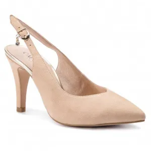 Caprice nubuck leather pointed toe slingback shoe