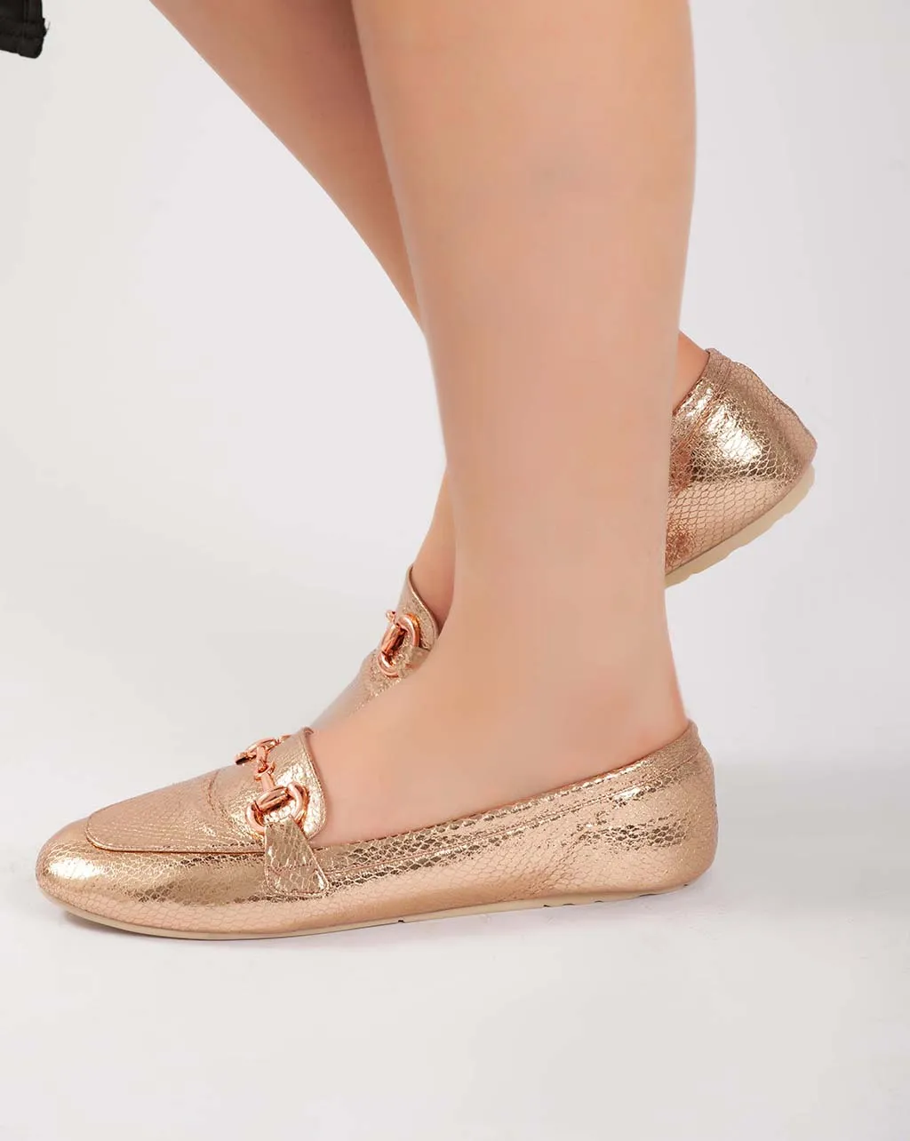 Chain Metallic Ballerina - Champagne