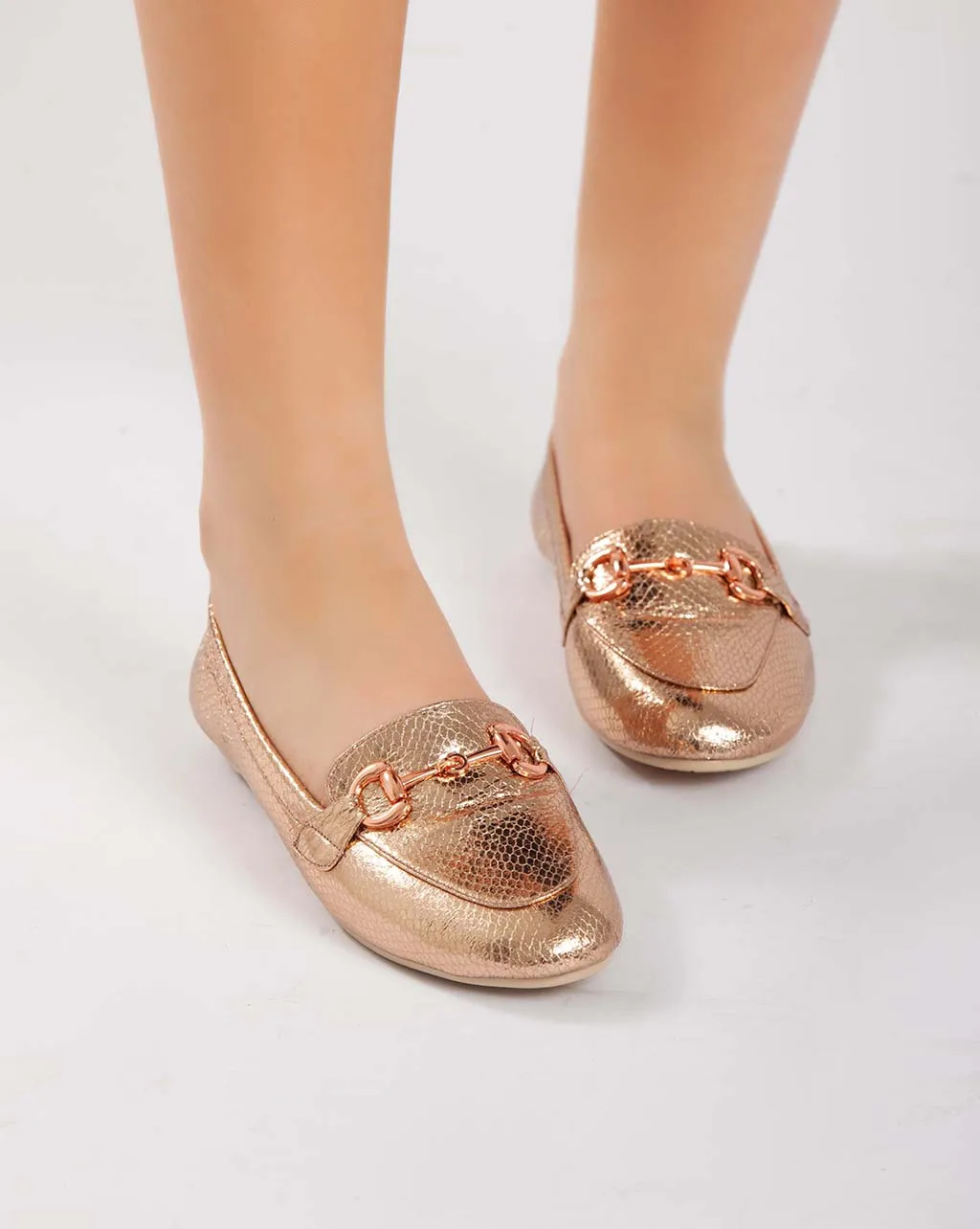Chain Metallic Ballerina - Champagne