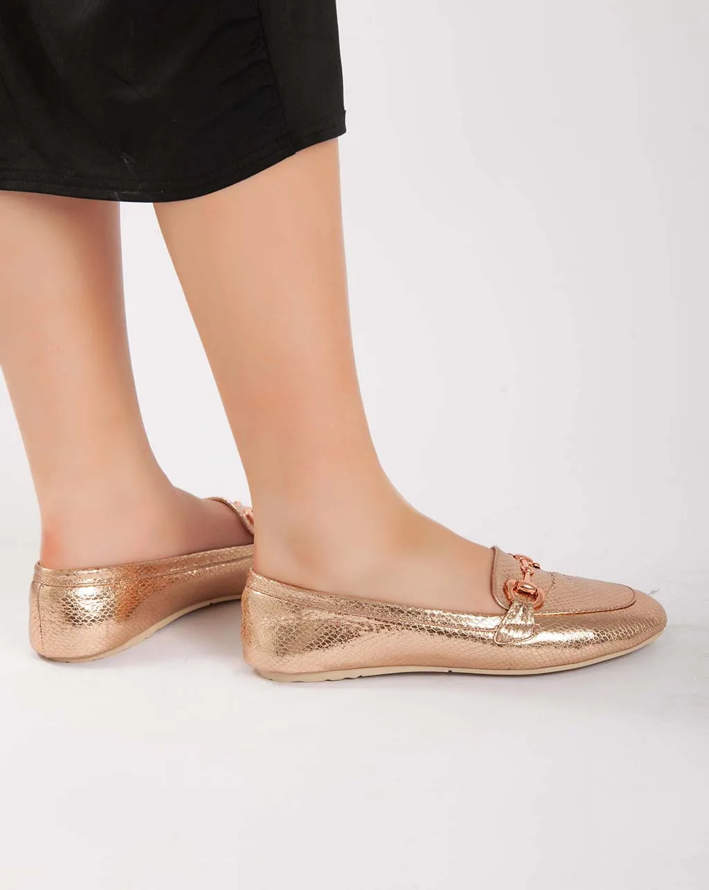 Chain Metallic Ballerina - Champagne