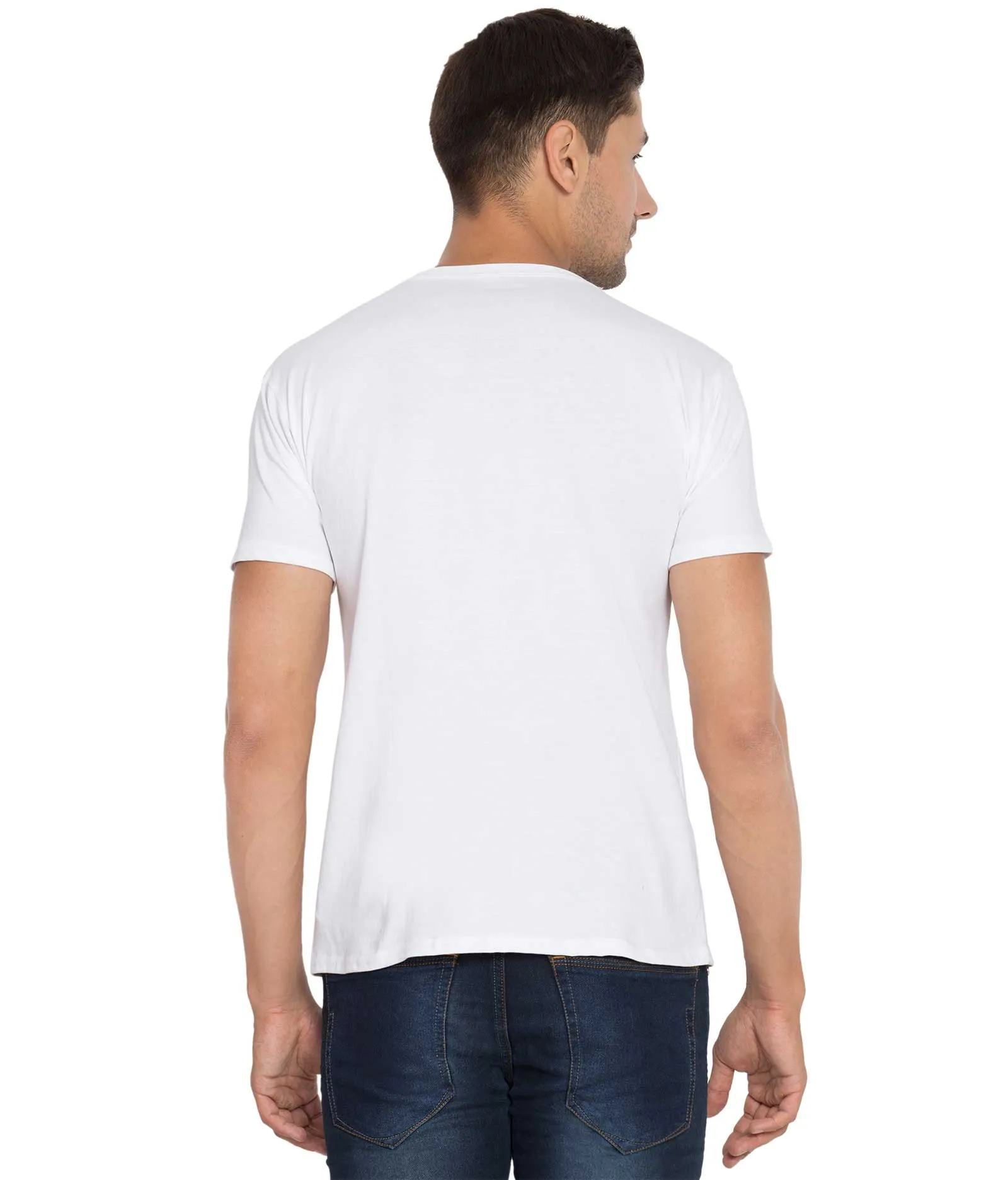 Cliths Printed Pubg Tshirts For Men/White And Sky Men's Pubg Tshirt Half Sleeve