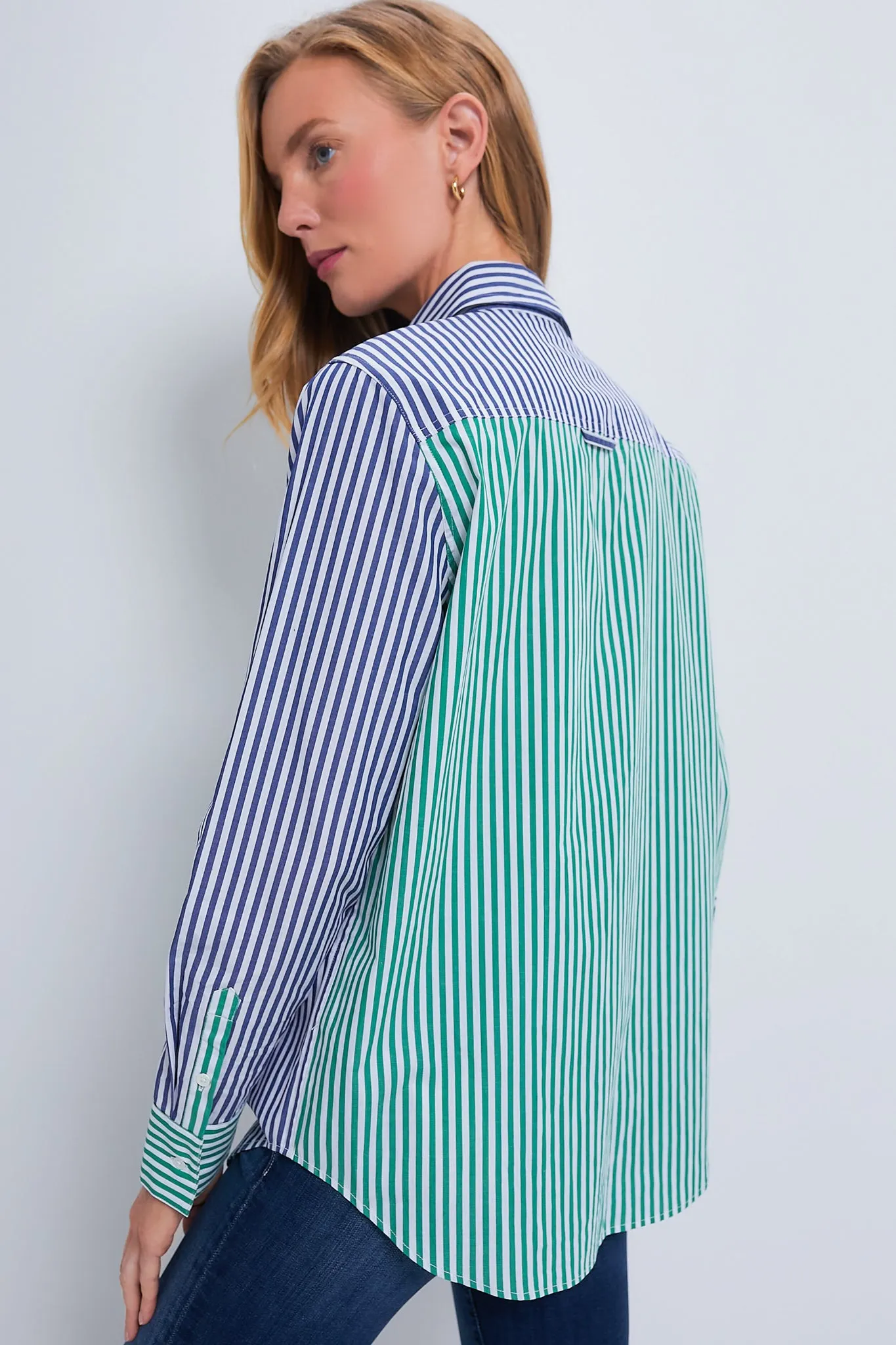 Colorblock Stripe Oxford Tunic