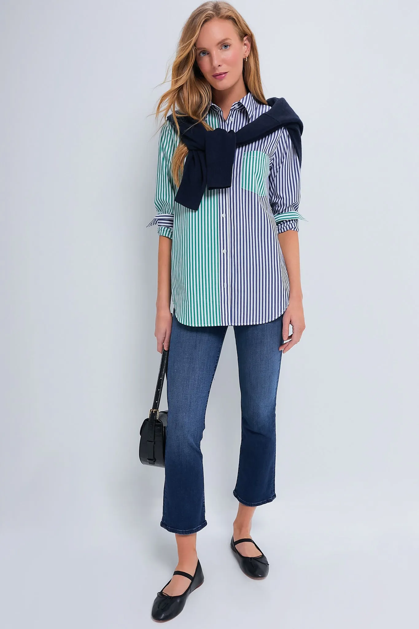 Colorblock Stripe Oxford Tunic