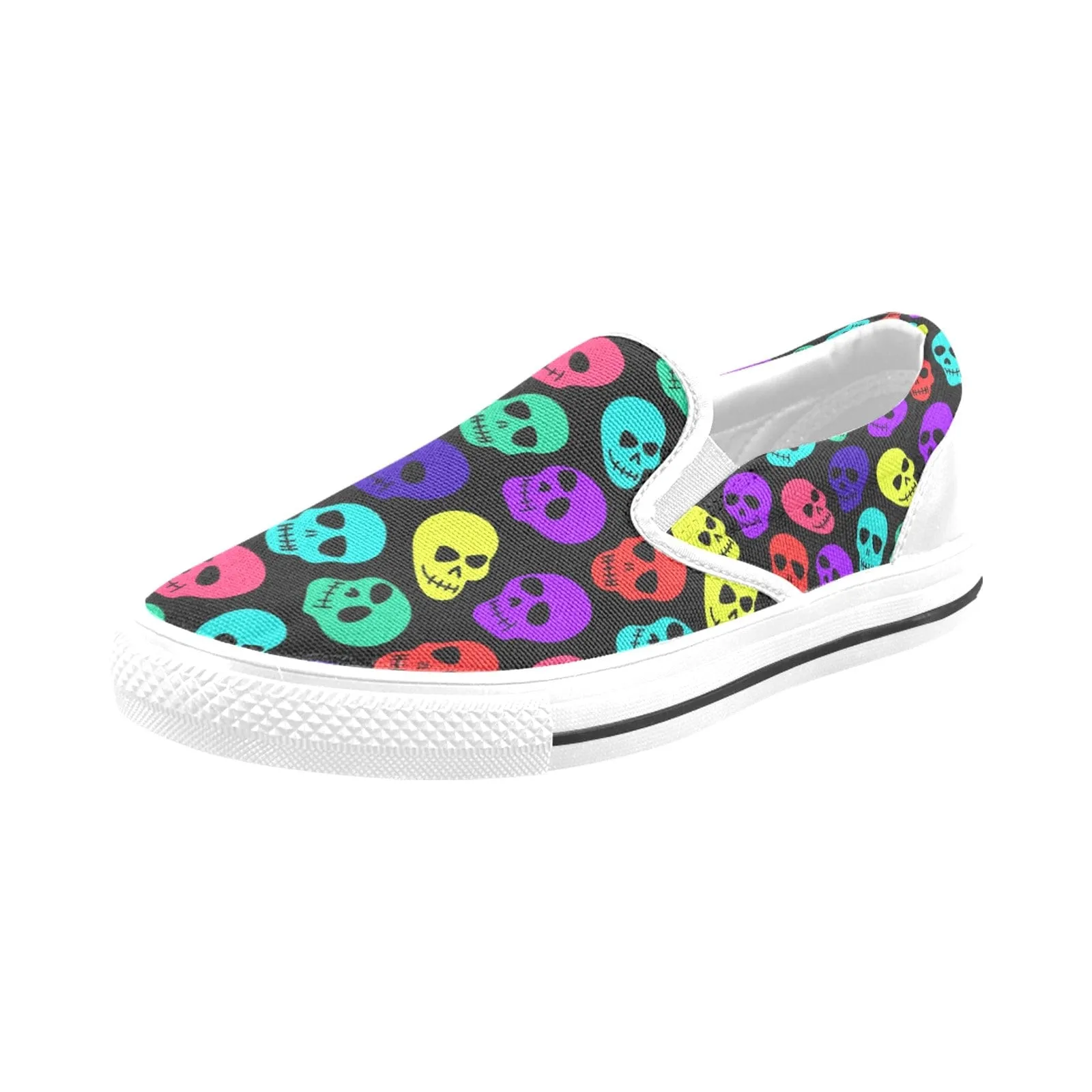 Colorful Skull Slip-on Canvas Kid's Shoes