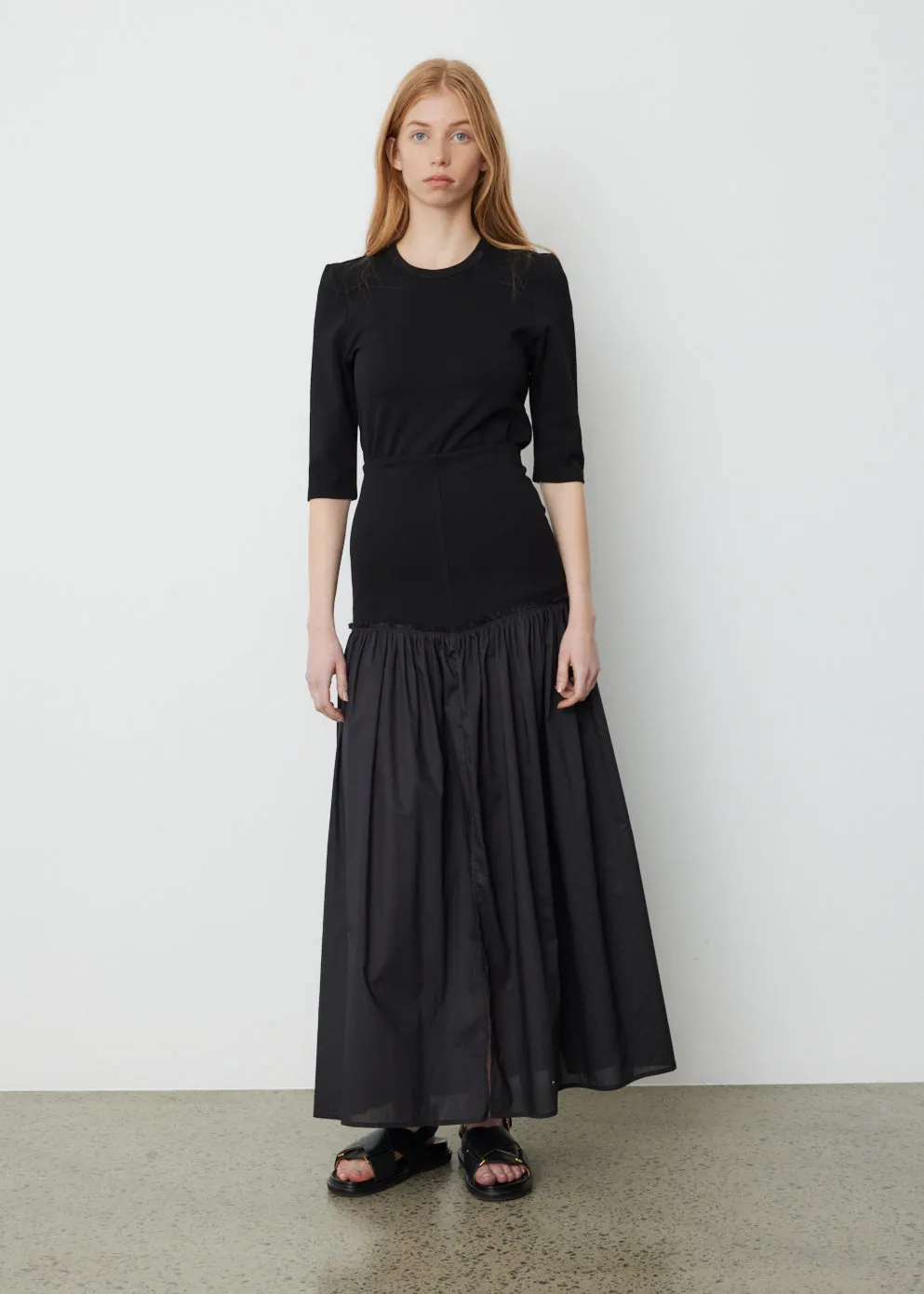 Contrast Gathered Skirt
