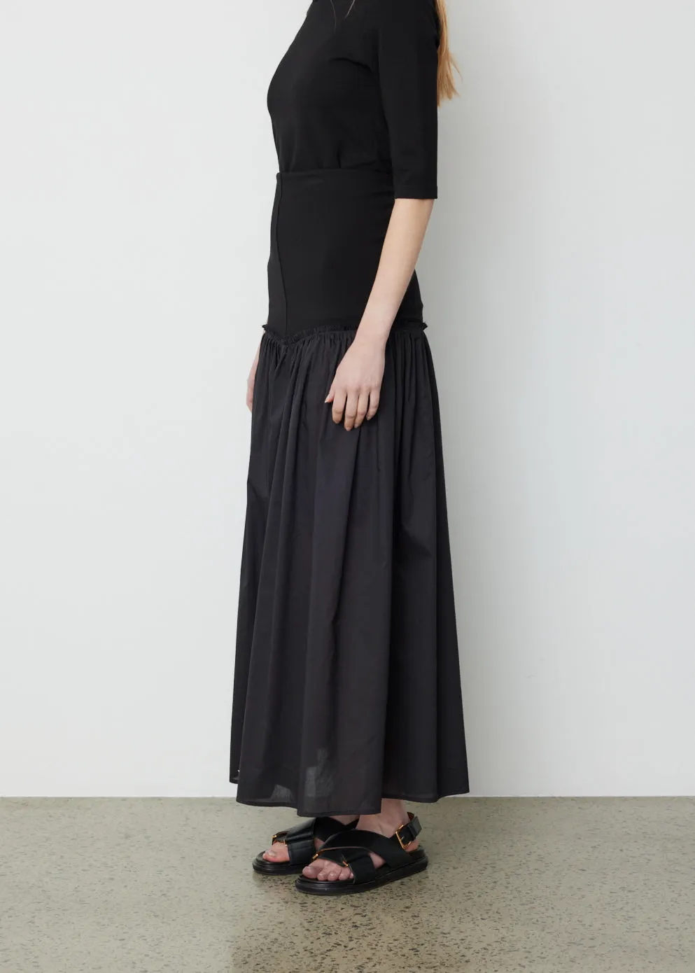 Contrast Gathered Skirt