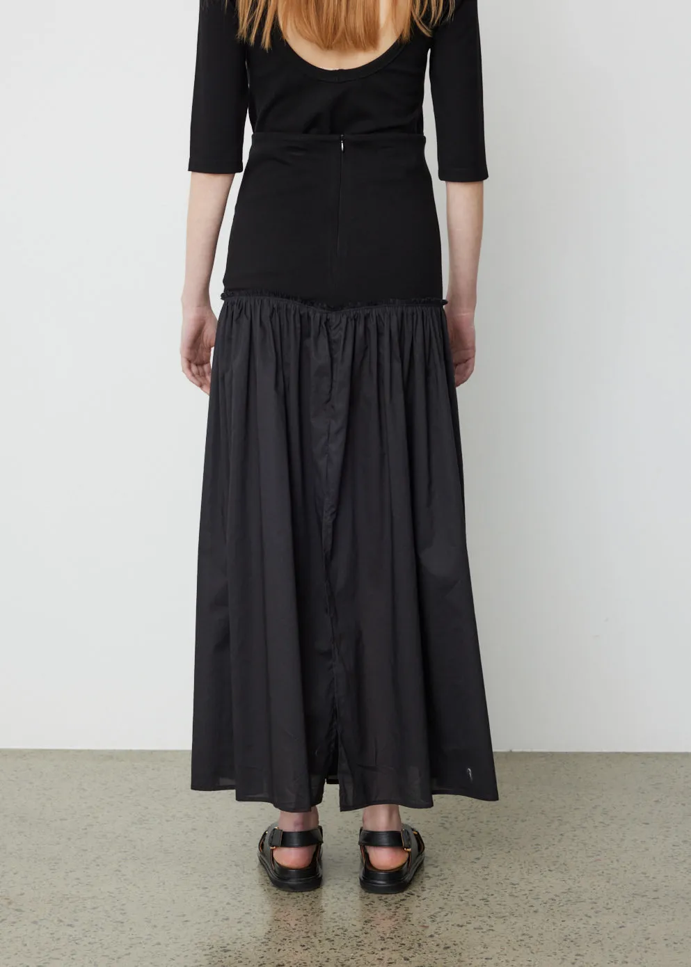 Contrast Gathered Skirt