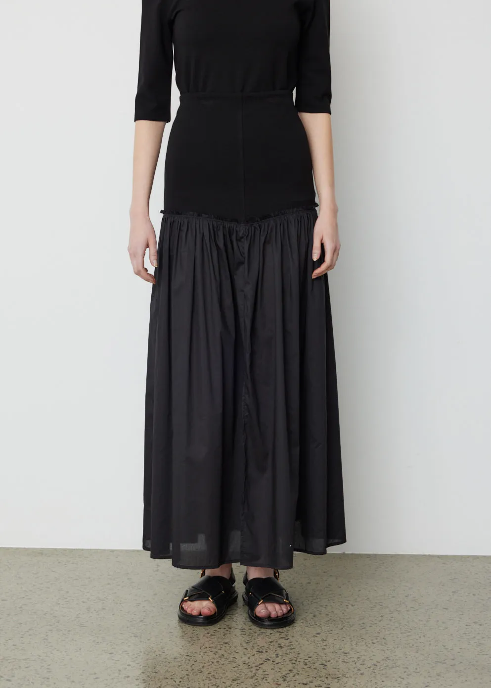 Contrast Gathered Skirt
