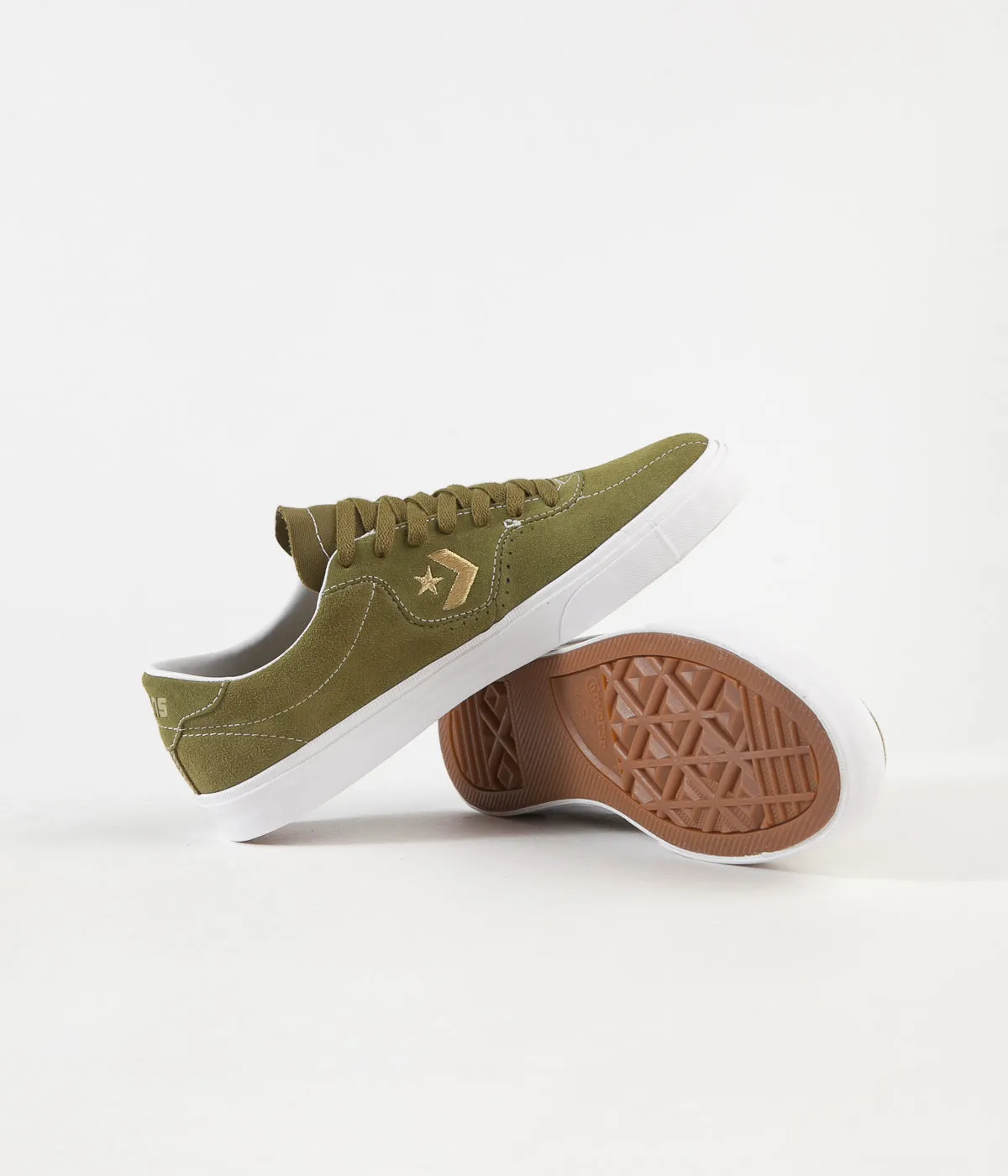 Converse Louie Lopez Pro Ox Shoes - Dark Moss / Gold / White