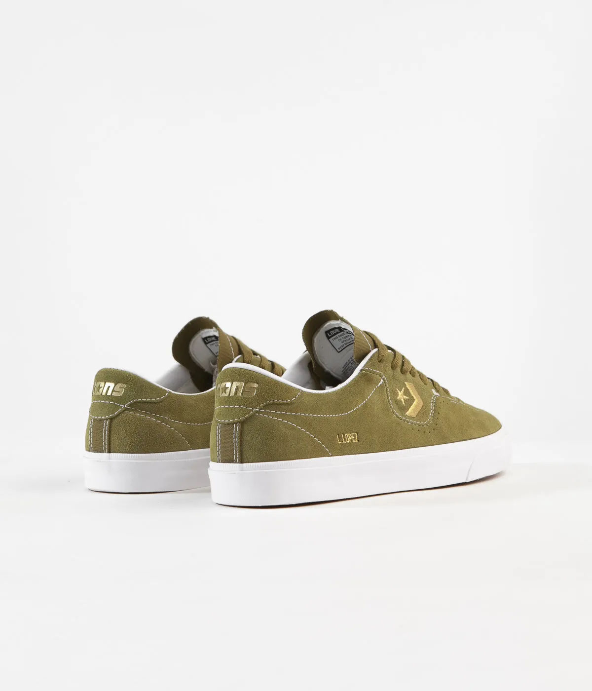 Converse Louie Lopez Pro Ox Shoes - Dark Moss / Gold / White