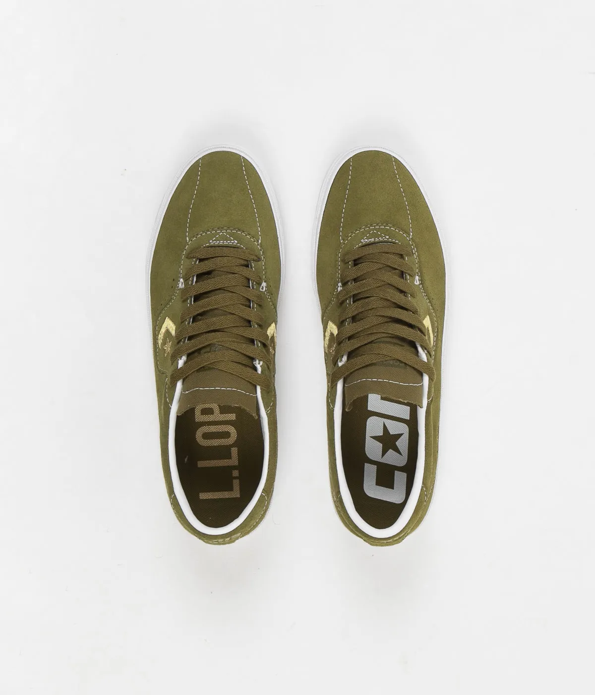 Converse Louie Lopez Pro Ox Shoes - Dark Moss / Gold / White