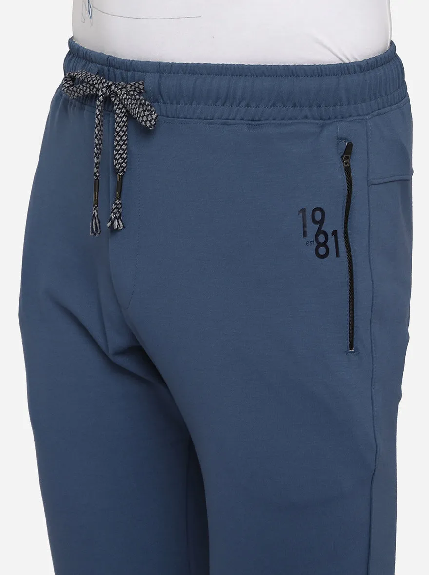 Cornflower Blue Solid Regular Fit Track Pant | JadeBlue