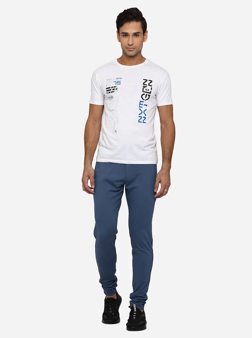 Cornflower Blue Solid Regular Fit Track Pant | JadeBlue