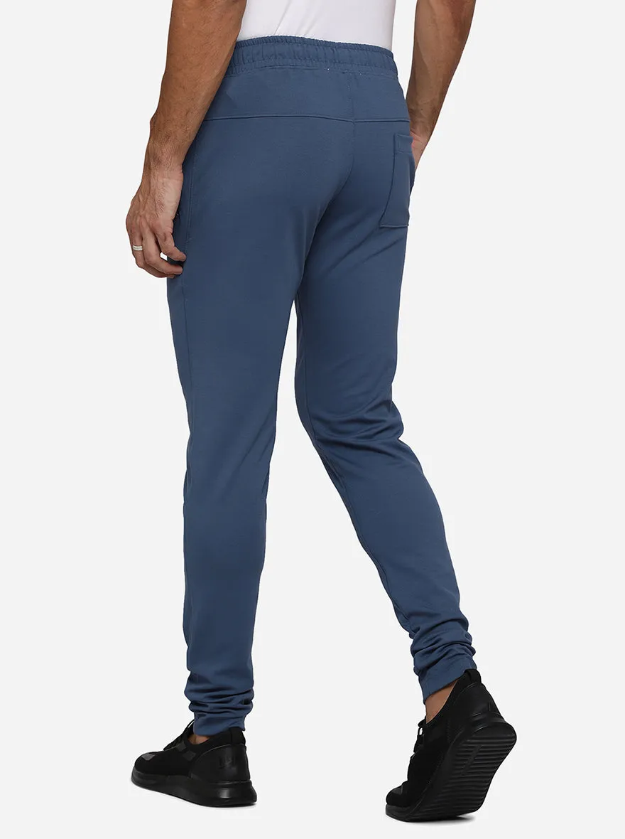 Cornflower Blue Solid Regular Fit Track Pant | JadeBlue