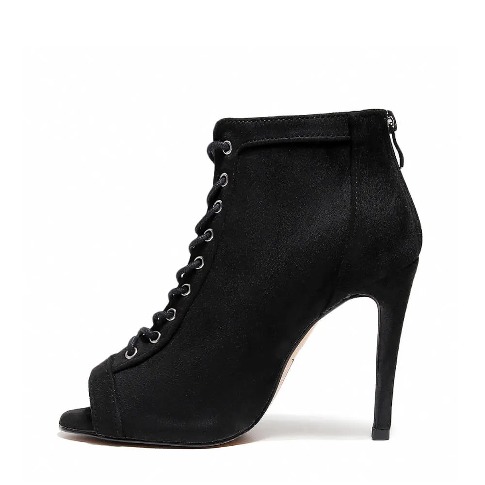 Dilynn - Black Vegan Suede - Rubber Sole