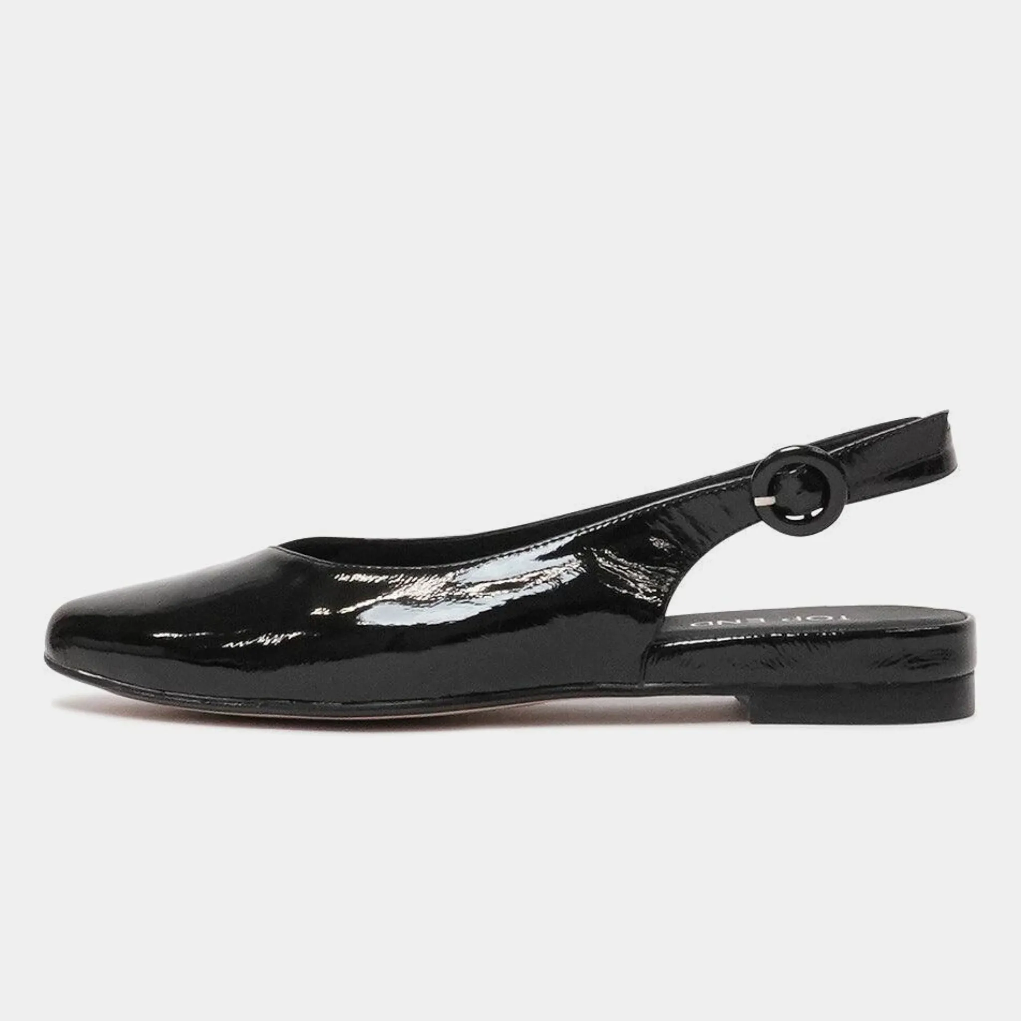 Fairy Black Patent Leather Slingback Flats