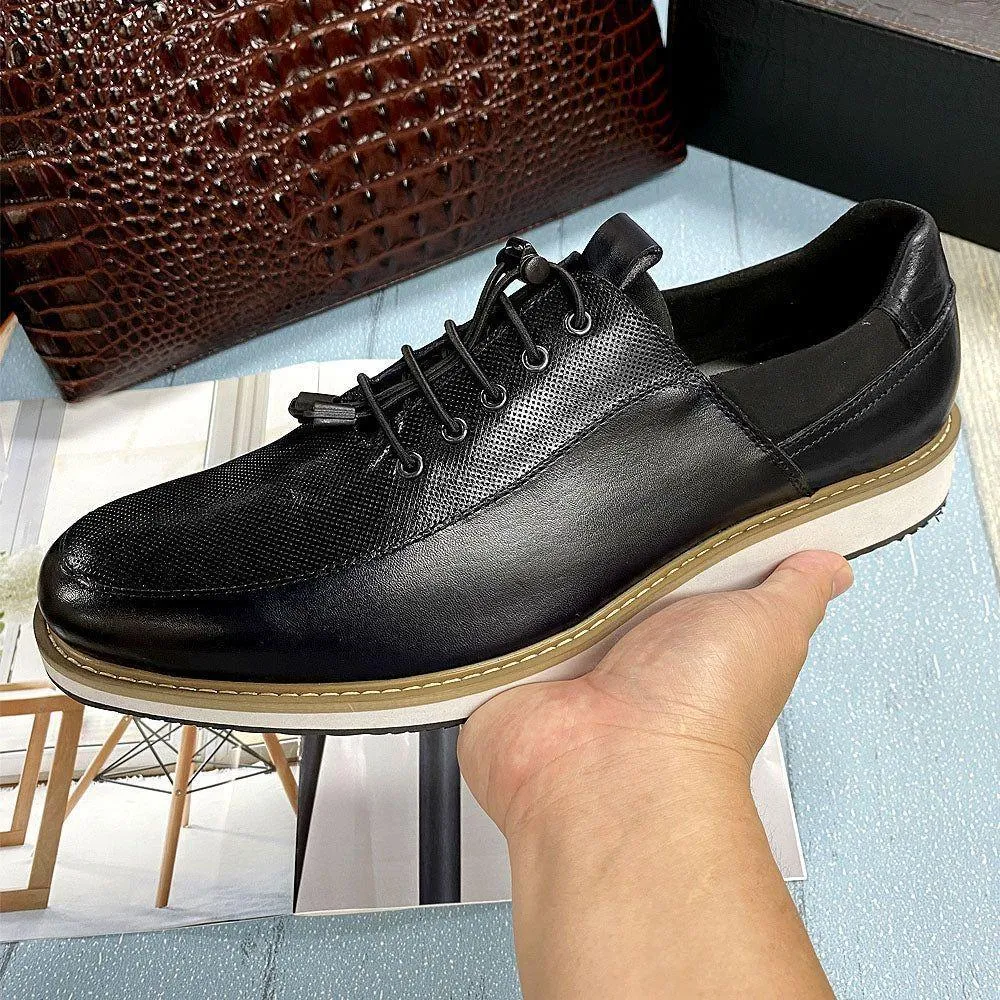Fashion Sneakers Men's Casual Shoes FCOS13 Leather Flat Oxfords