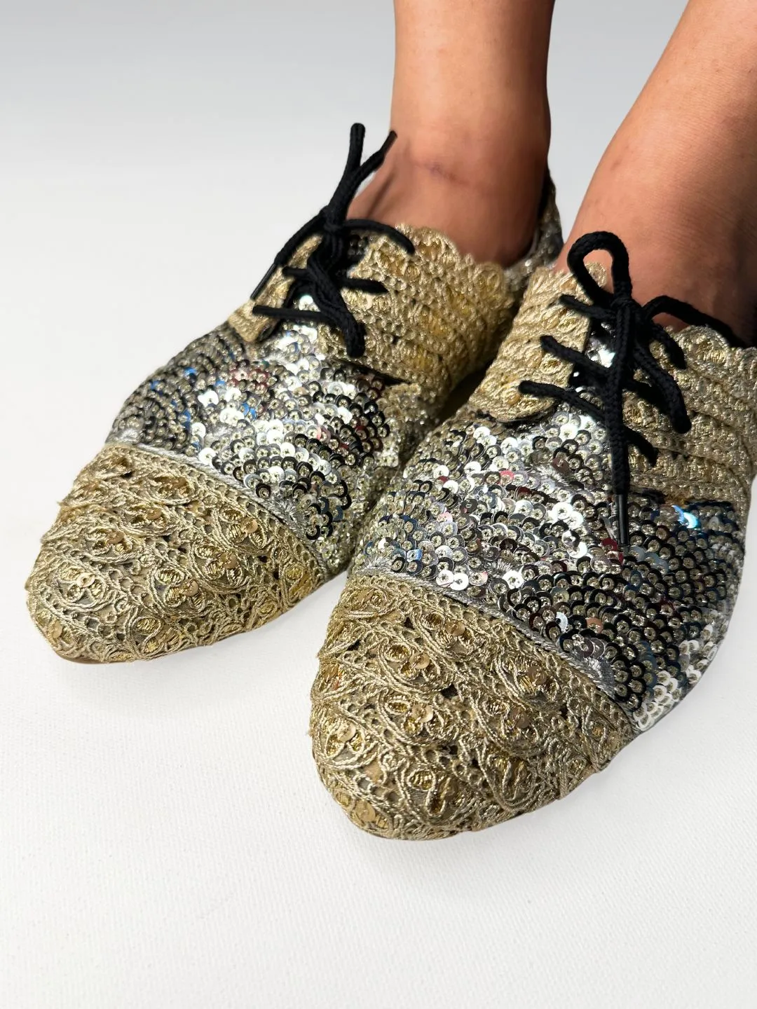Festive Gold & Silver Oxfords