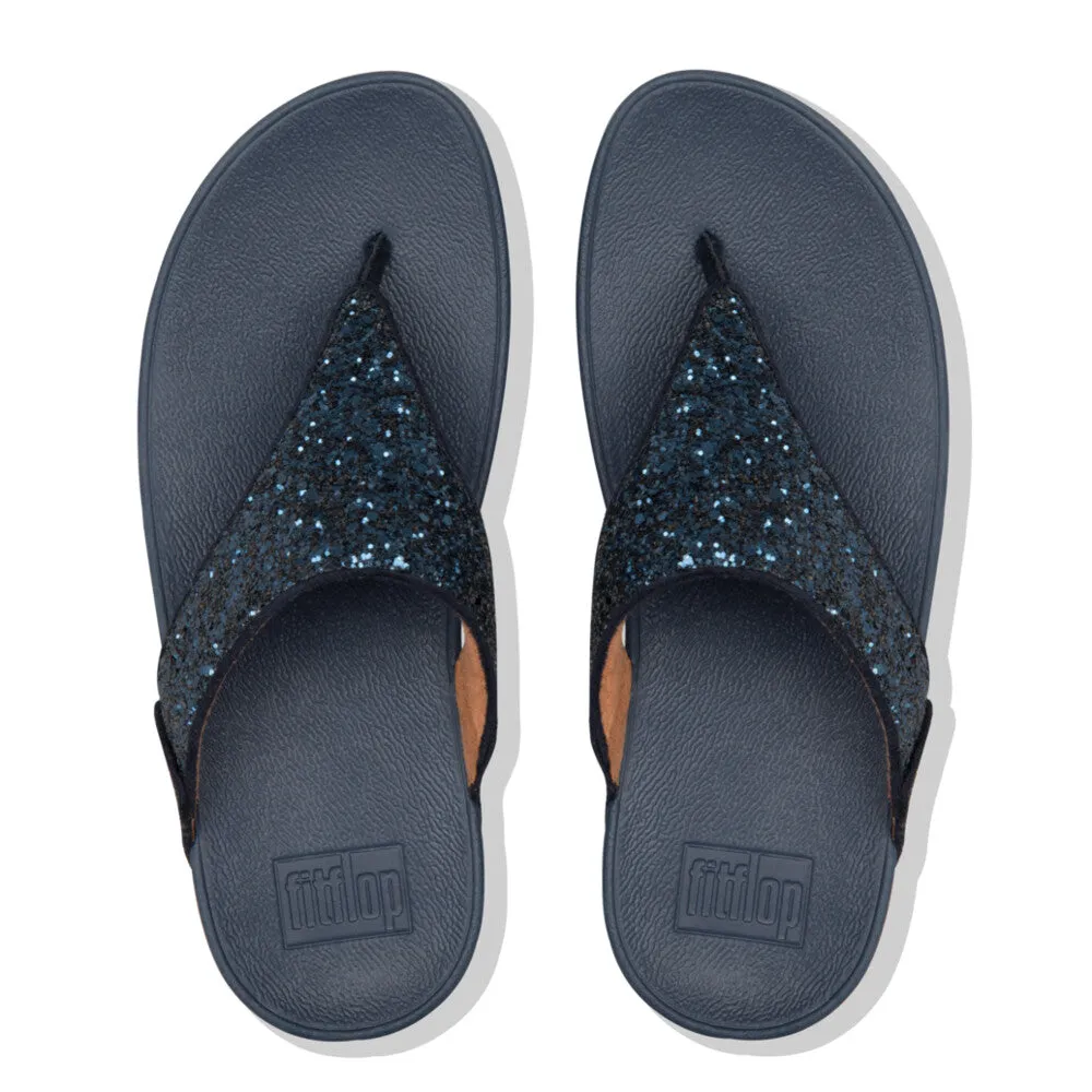 FitFlop Lulu Glitter Toe Post Sandals Navy