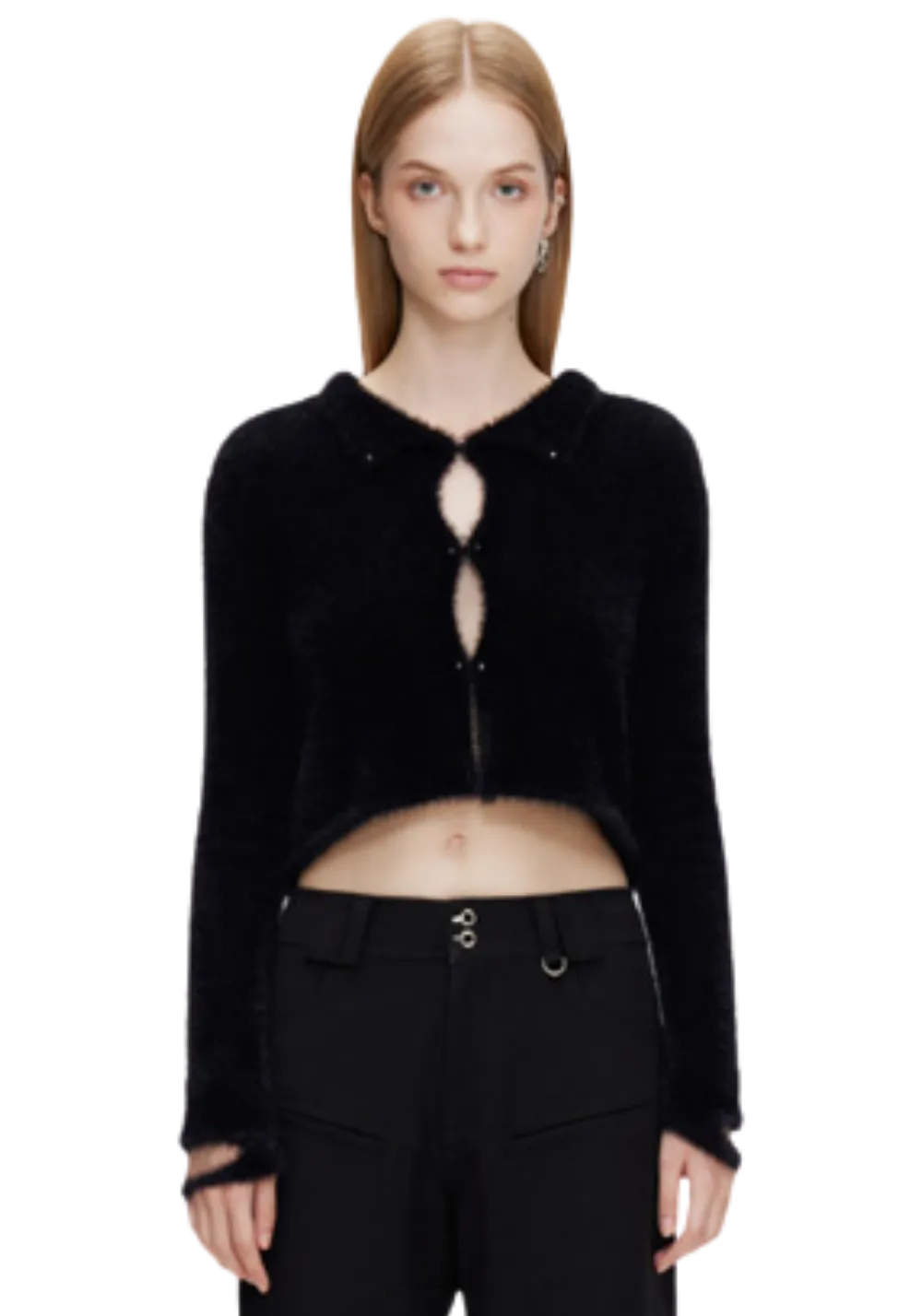 Fleece Rivet Cardigan