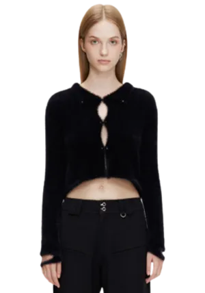 Fleece Rivet Cardigan