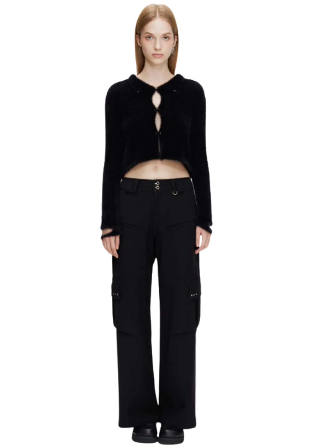 Fleece Rivet Cardigan