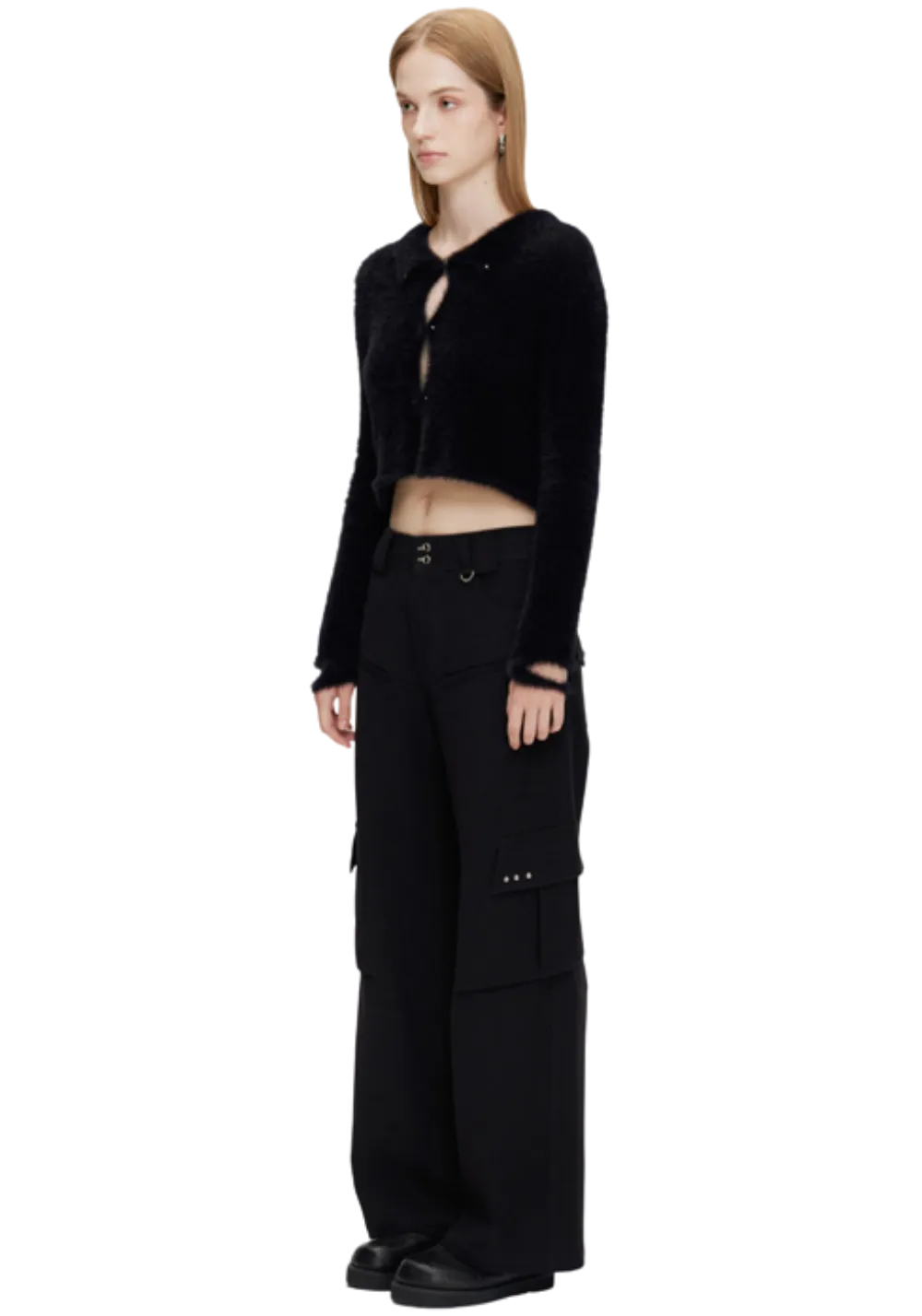 Fleece Rivet Cardigan