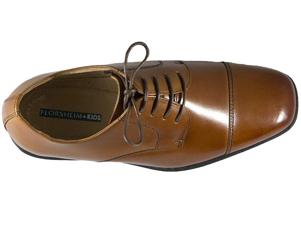 Florsheim 25546 Leather Upper Boy's Shoe - Oxford - Cognac