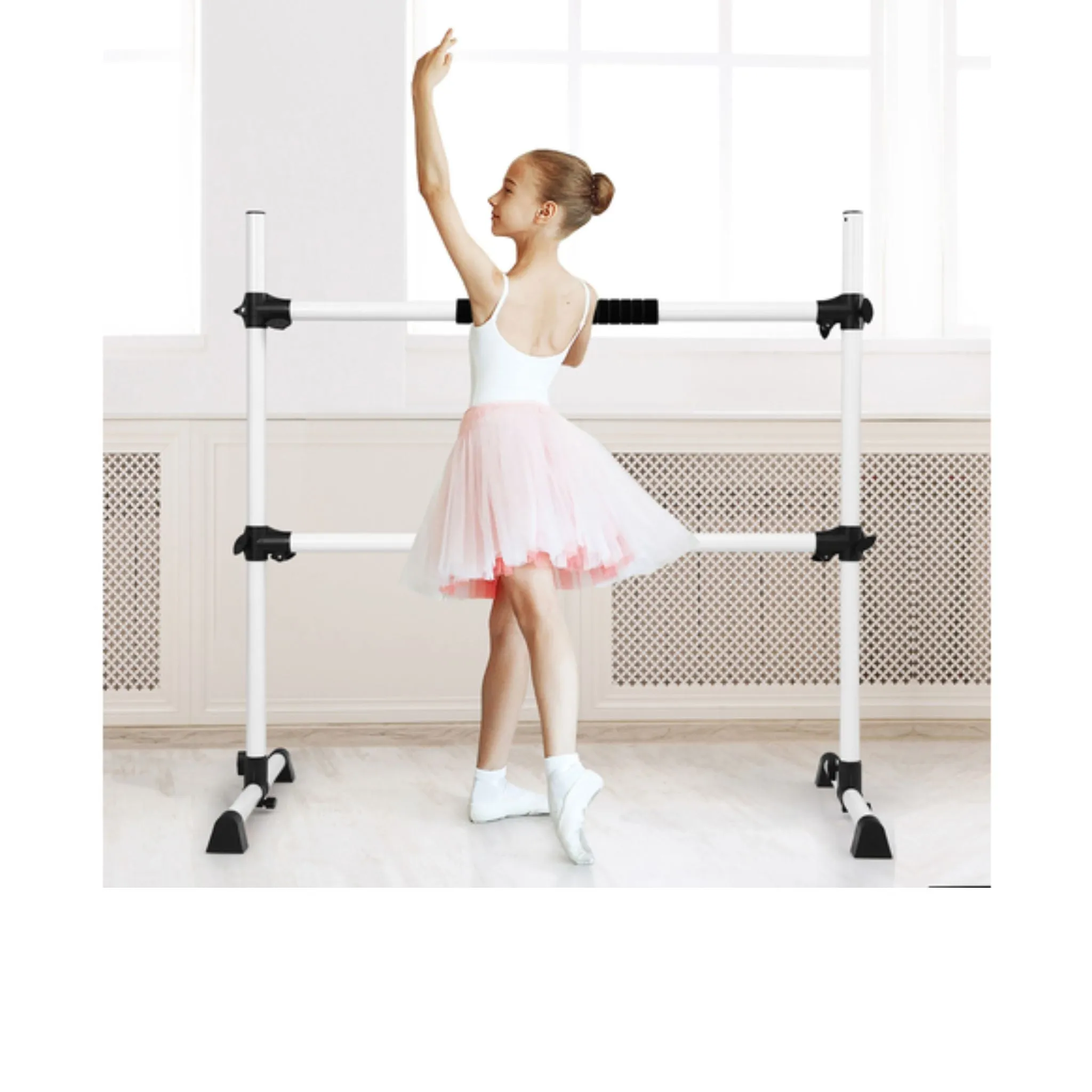 Freestanding and portable Double Ballet / stretch Barre