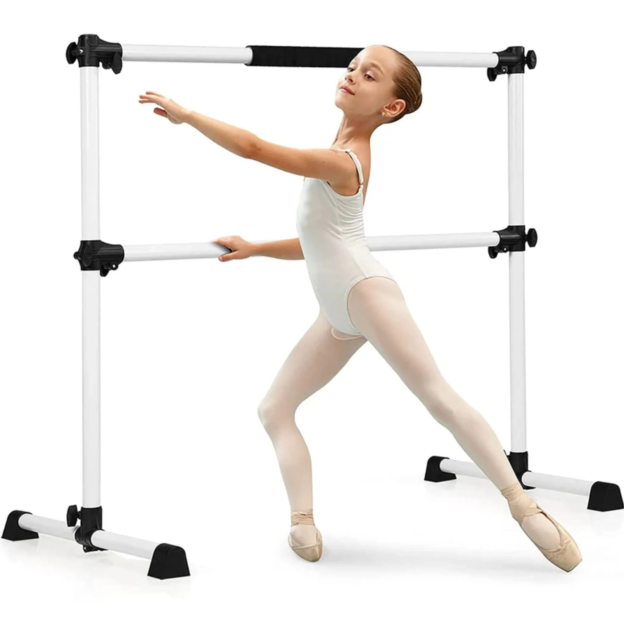 Freestanding and portable Double Ballet / stretch Barre