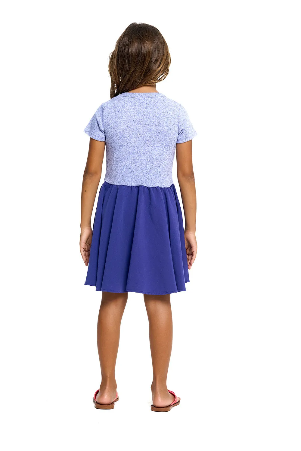 Girls Heirloom Wovens And Linen Rib Short Sleeve Twirl Dress