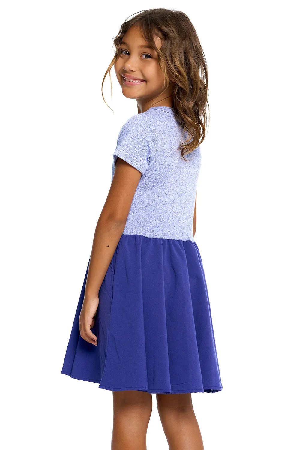 Girls Heirloom Wovens And Linen Rib Short Sleeve Twirl Dress