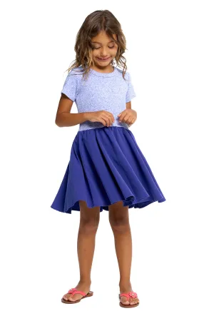Girls Heirloom Wovens And Linen Rib Short Sleeve Twirl Dress