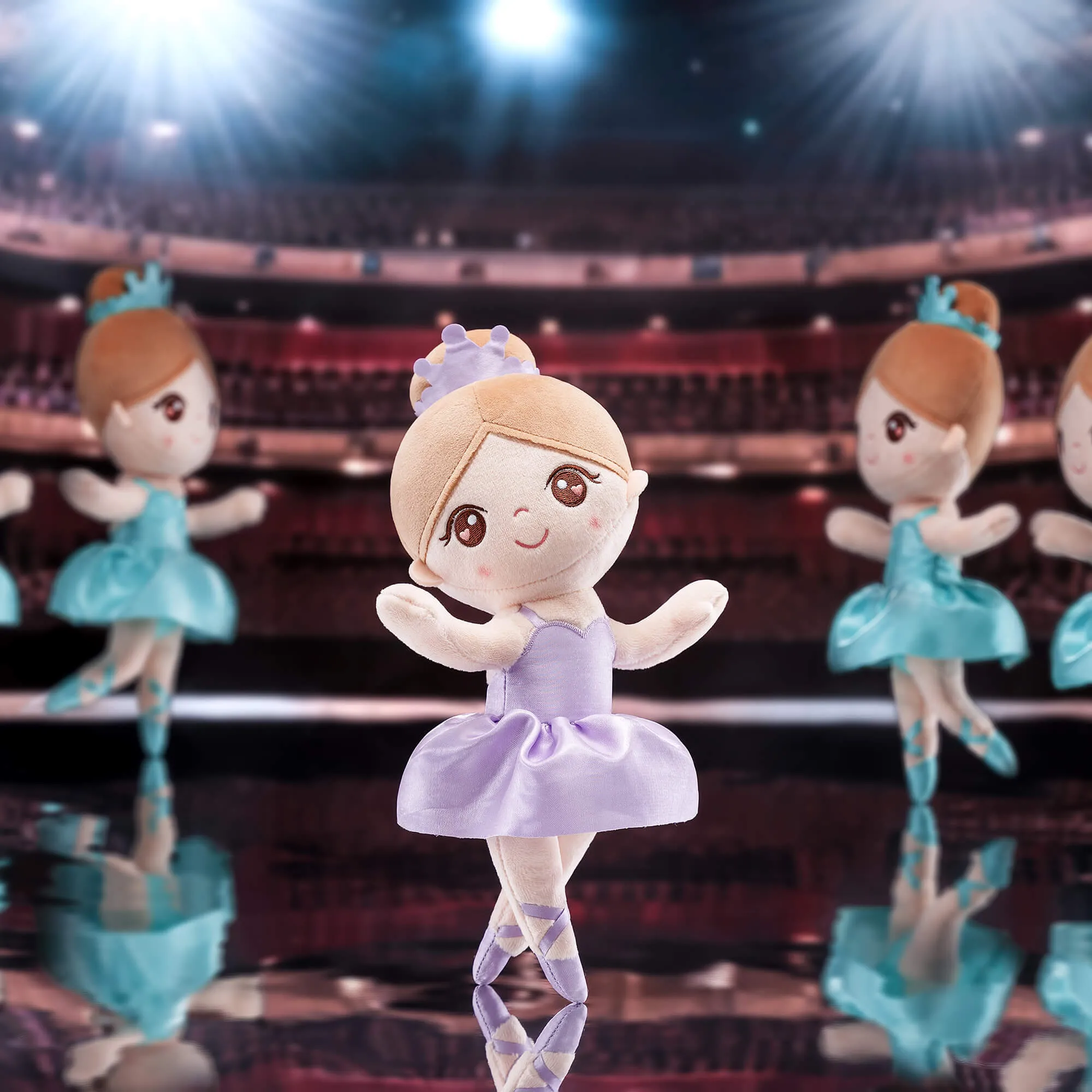 Gloveleya 13-inch Personalized Glass Ballet Girl Doll Purple