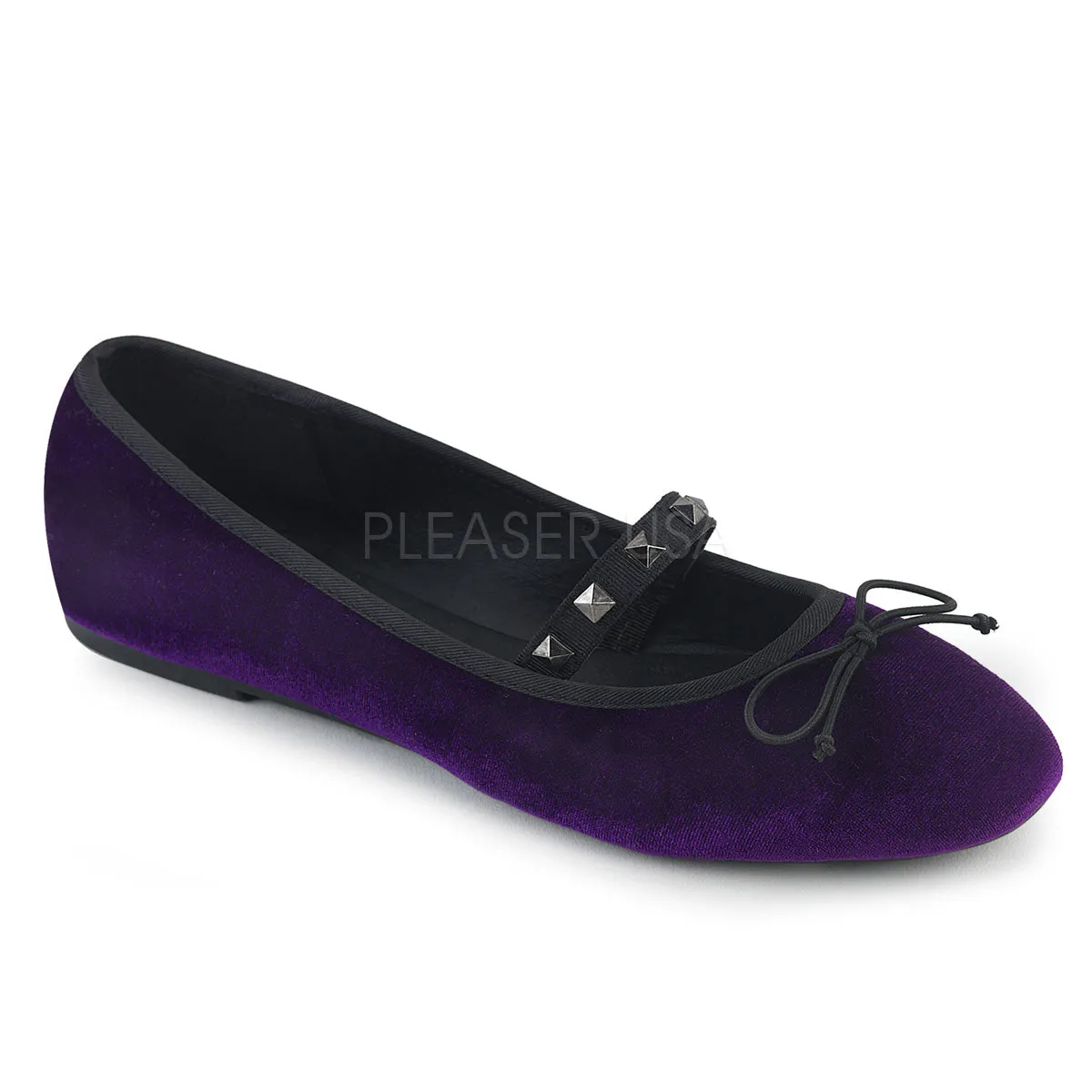 Gothic Ballet Purple Velvet Flats