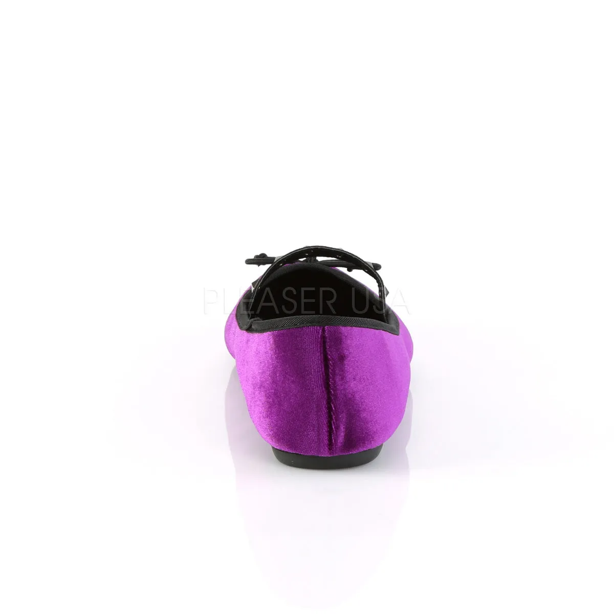 Gothic Ballet Purple Velvet Flats