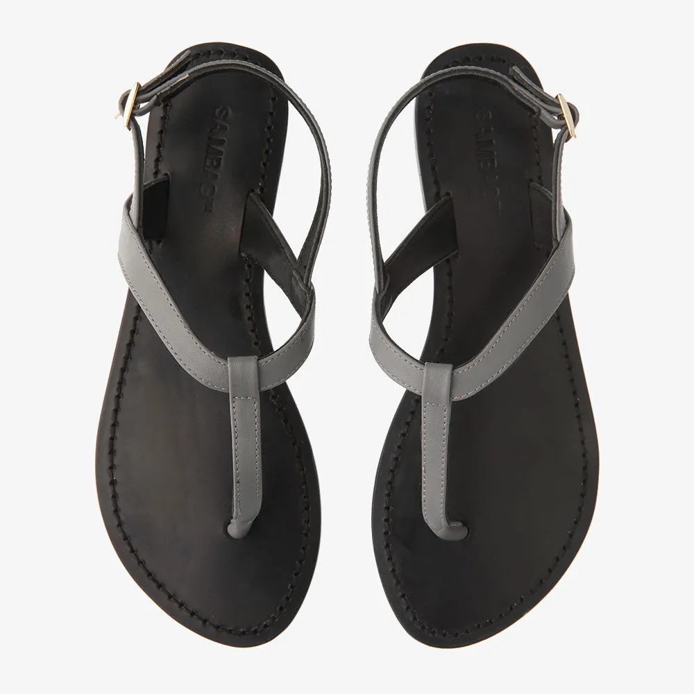 Heidi Smoke Leather Sandal