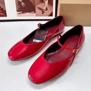 Hnzxzm 2024 Autumn Women Mary Jane Shoes Shallow Round Toe Comfortable Soft Sole Buckle Strap Big Size Designer Ladies Ballet Flats