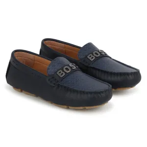Hugo Boss Navy Monogram Loafers