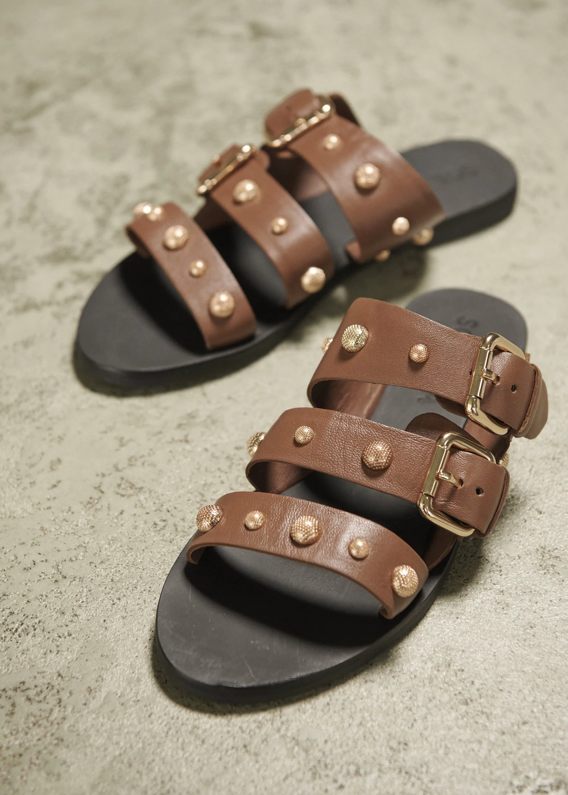 Hvar Slide Cocoa/Gold