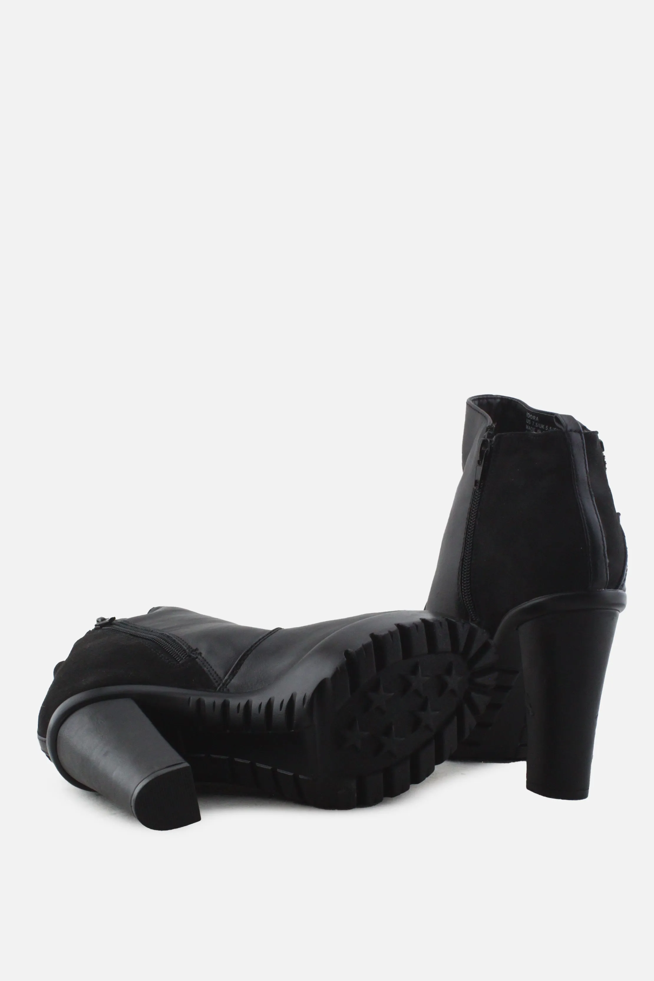 Idora Zipper Block Ankle Boots | 100% Authentic Leather