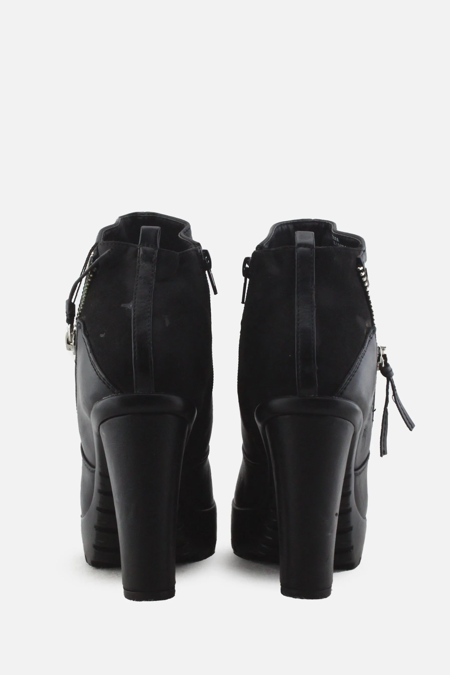 Idora Zipper Block Ankle Boots | 100% Authentic Leather